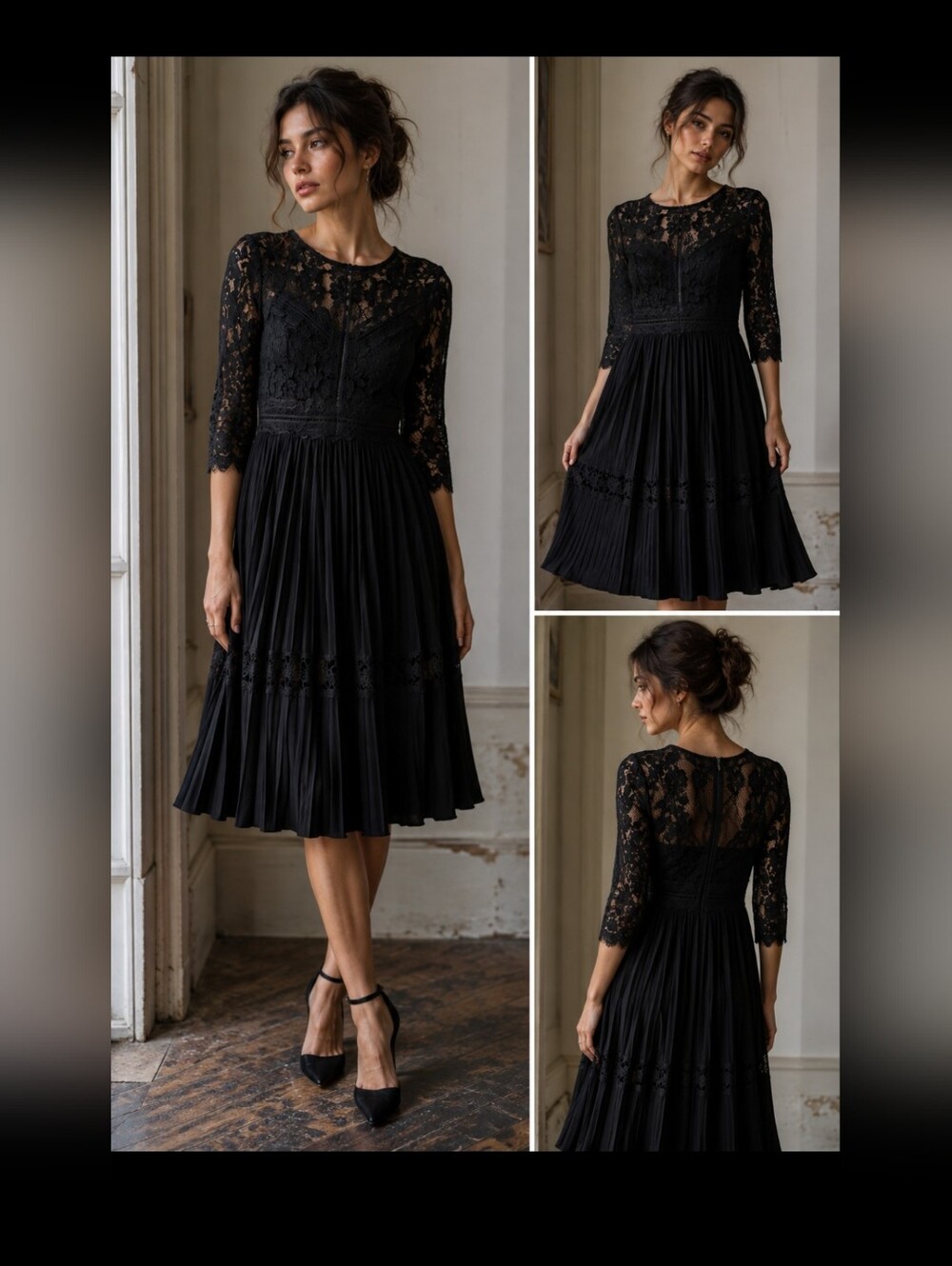 Dex Women's Black Lace Elegant Dress